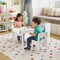 White MDF Metal Kids Art Table and Chair Set with Storage and Paper Roll